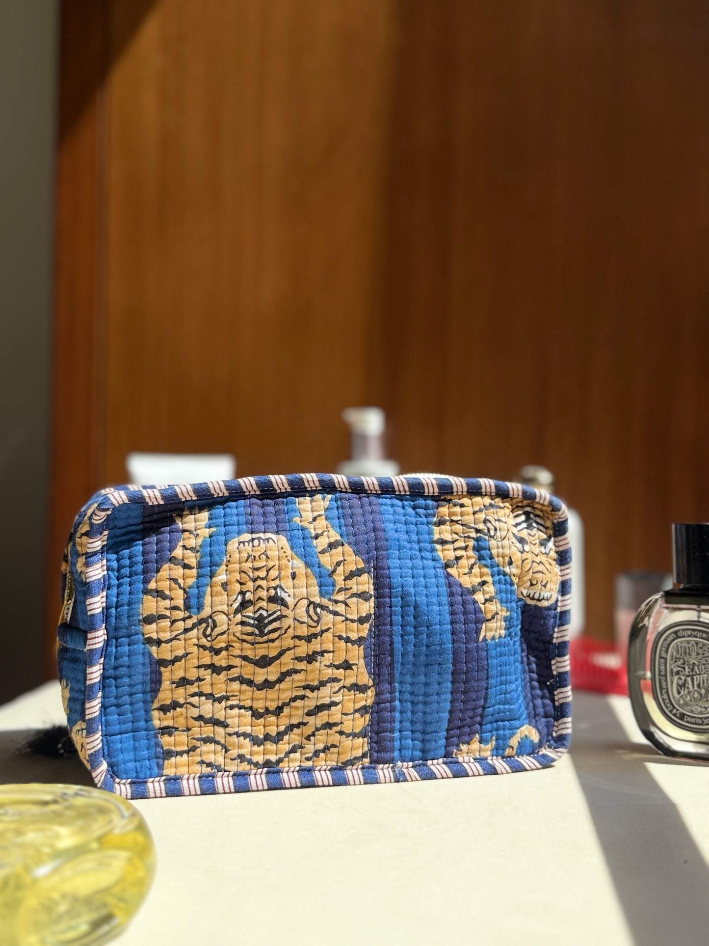 Navy Tiger Large Pouch