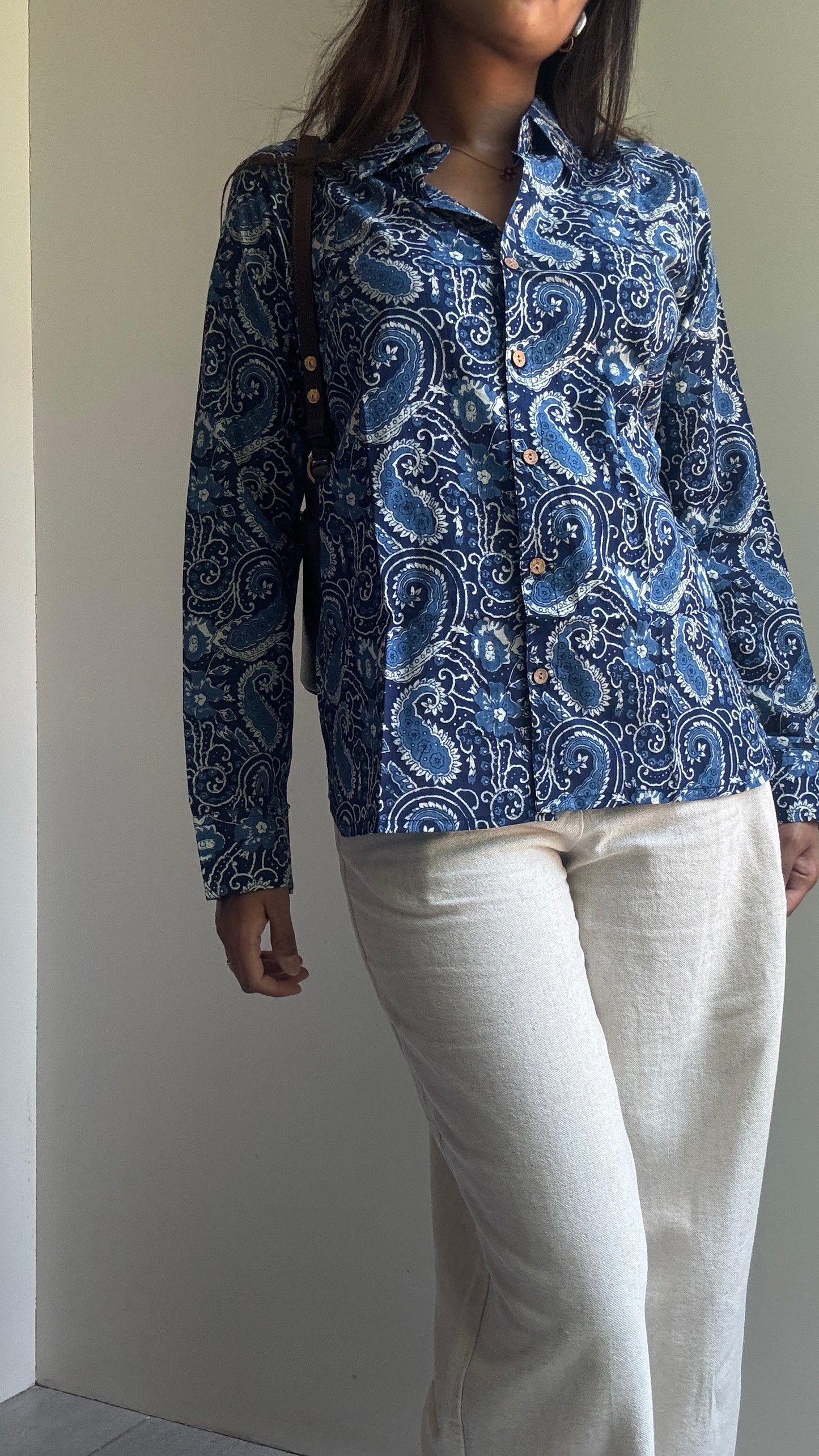 Blue Keri Cotton Shirt
