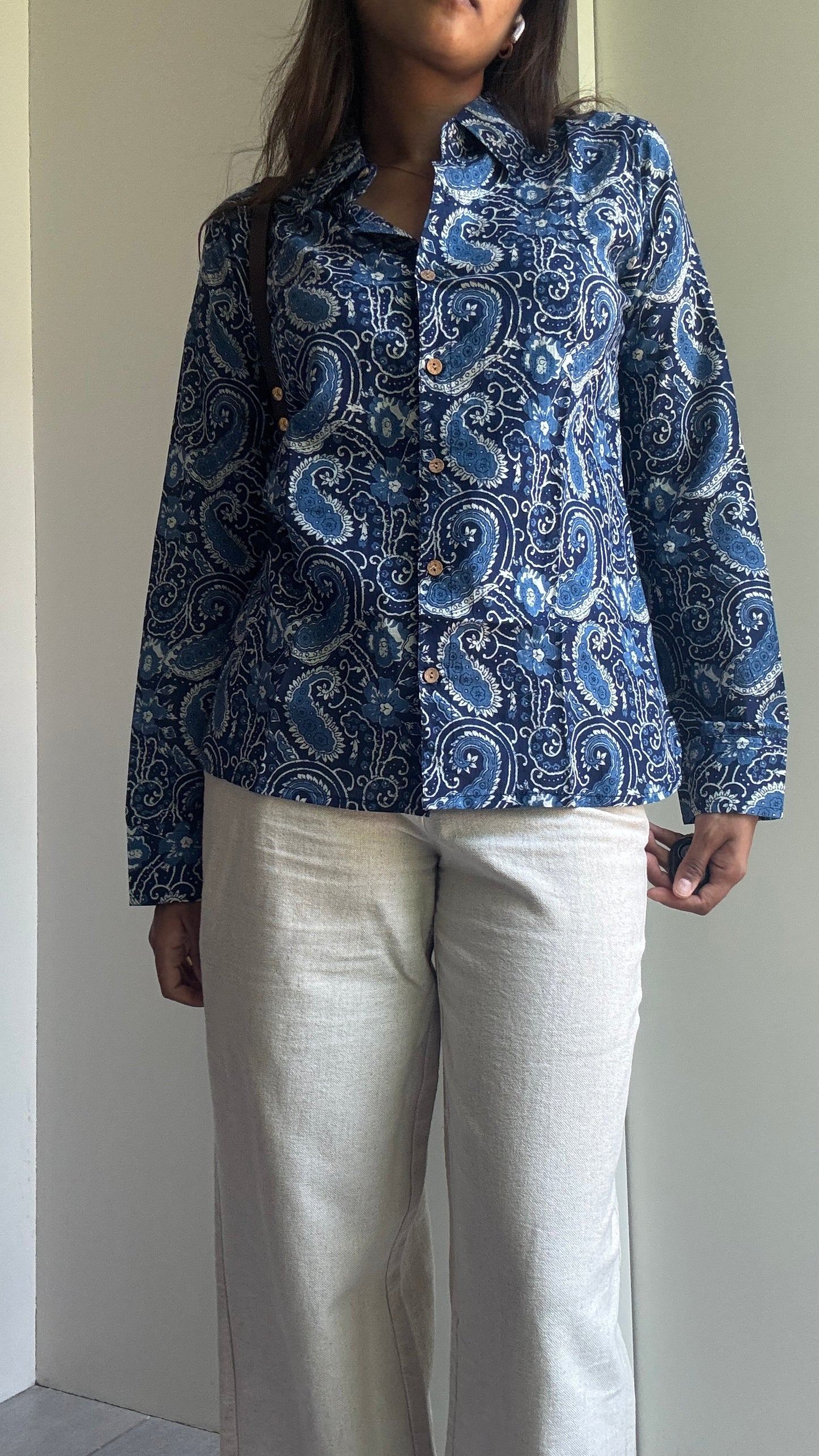 Blue Keri Cotton Shirt
