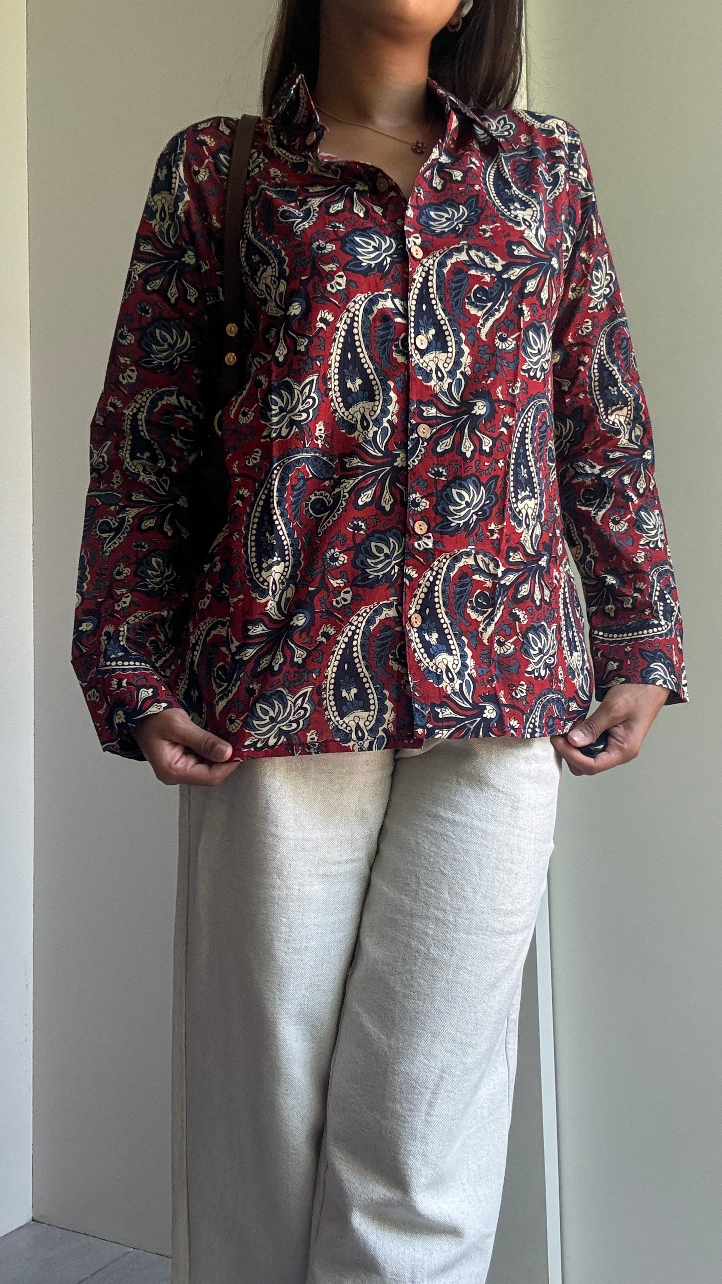 Red Keri Cotton Shirt