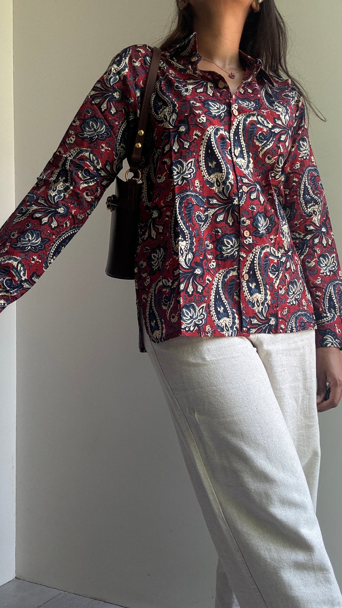 Red Keri Cotton Shirt