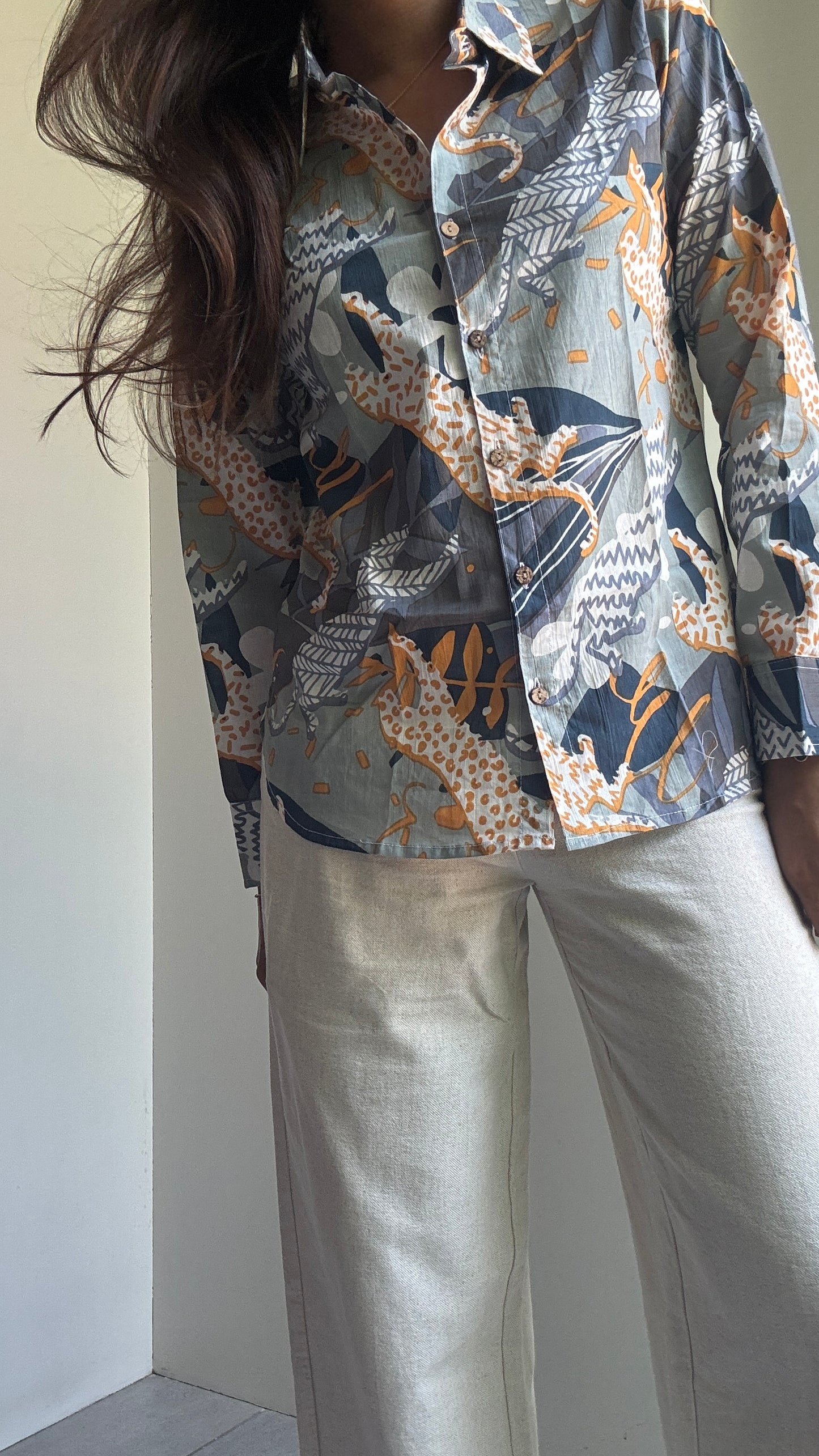 Animal Print Cotton Shirt