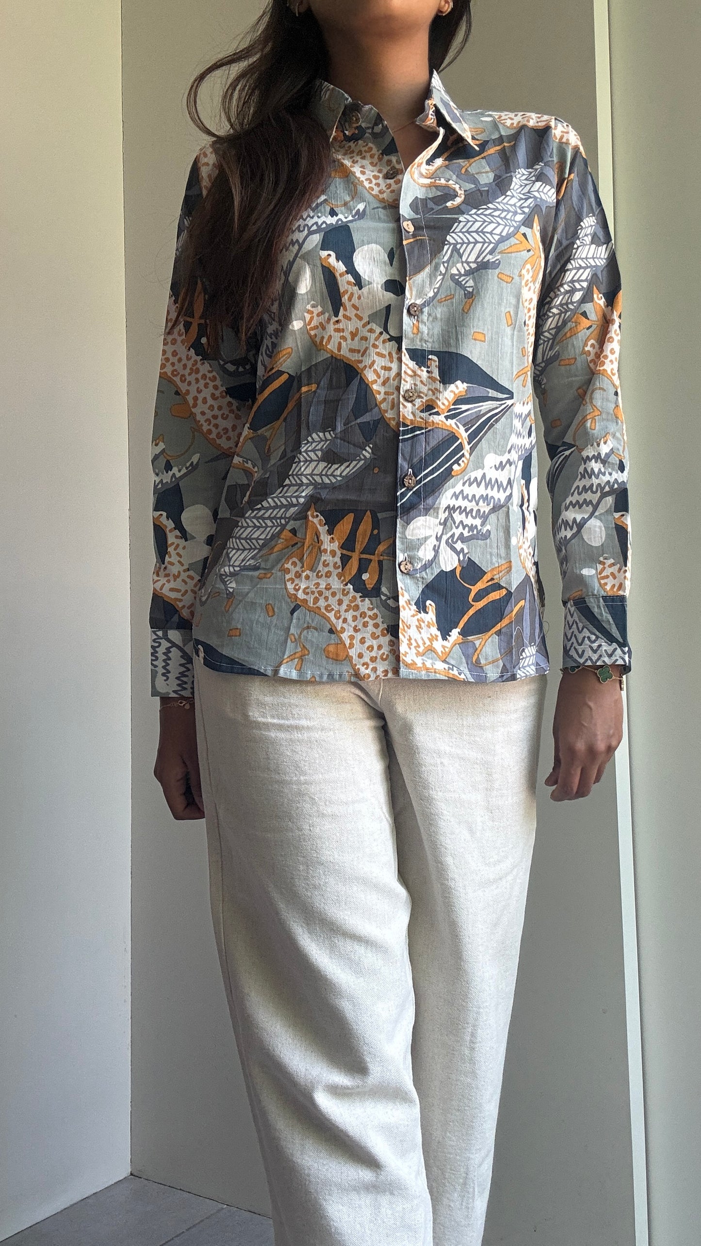 Animal Print Cotton Shirt