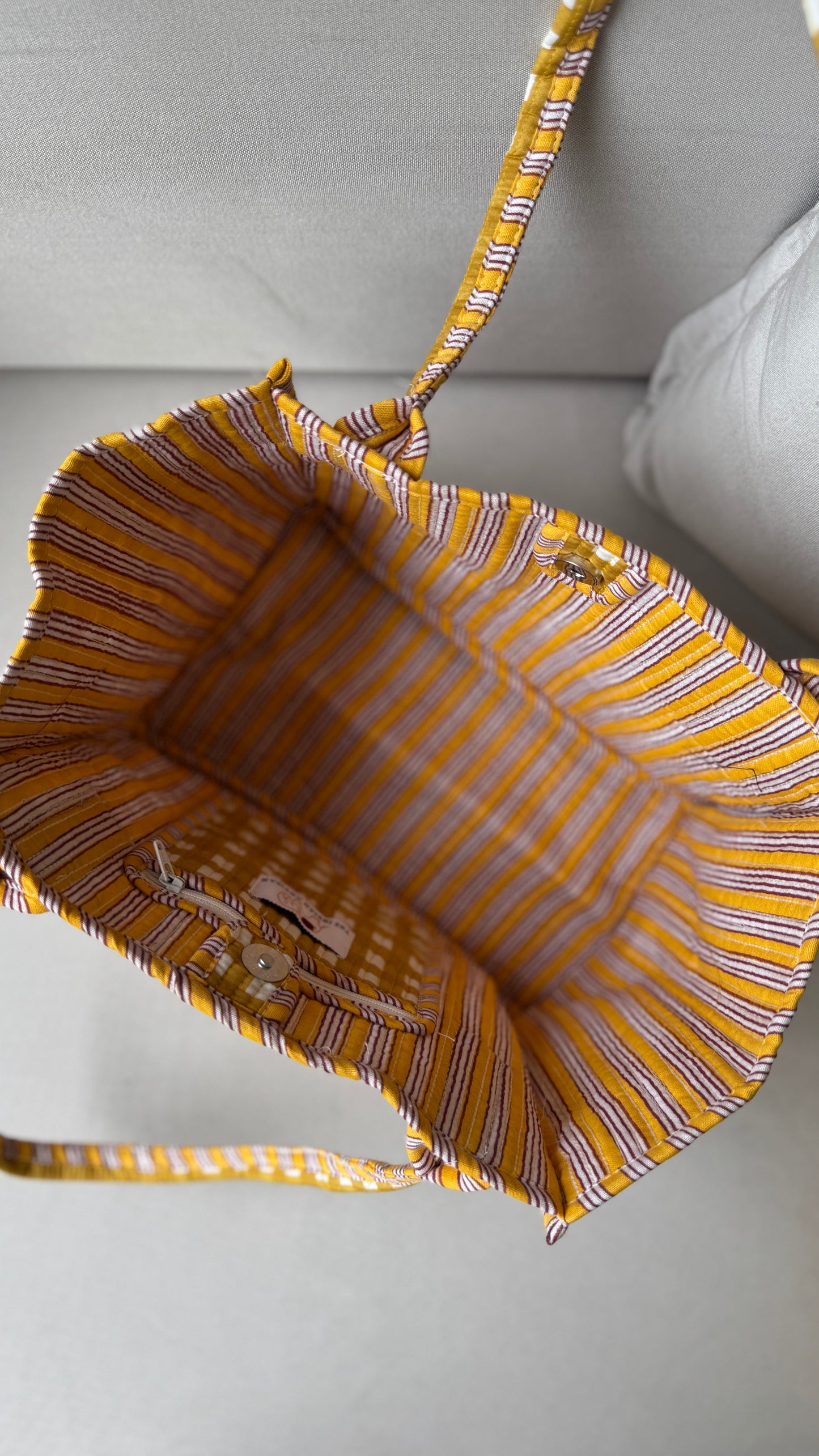 Gingham Mini Tokree Tote Bag (Yellow)