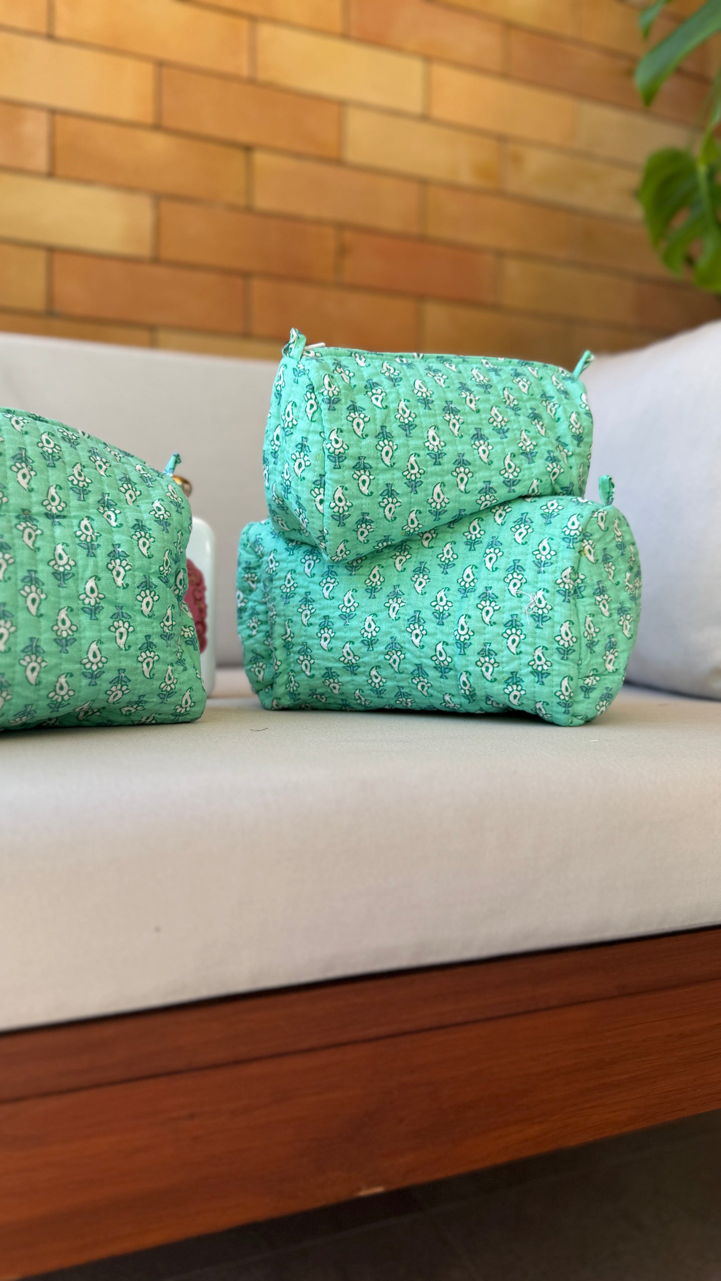 Sea Green Pouch Set (set of 3)