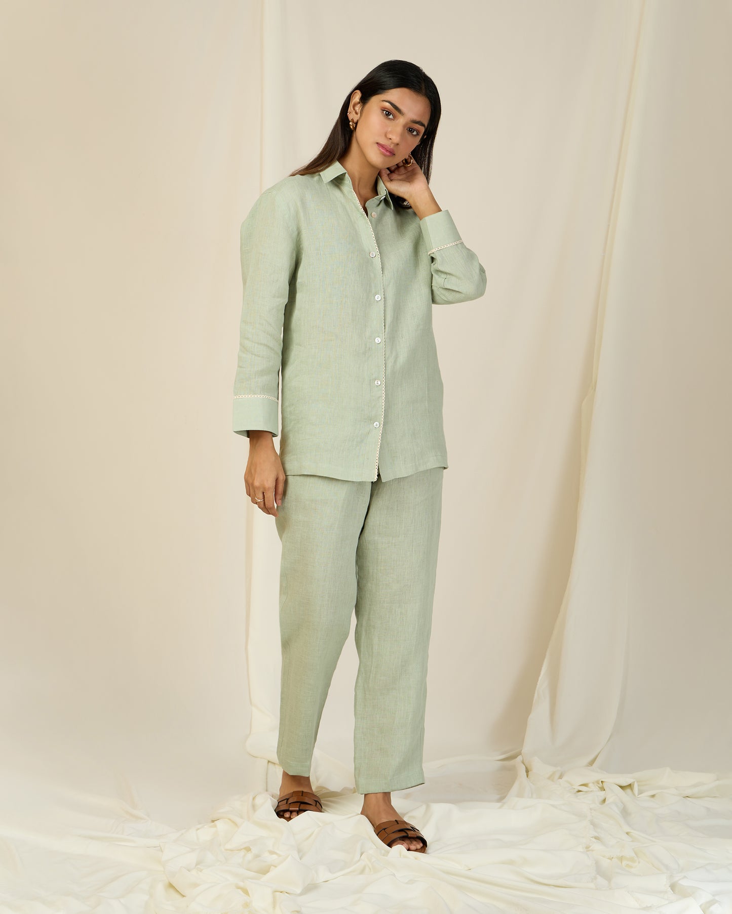 Mint Green Linen Shirt