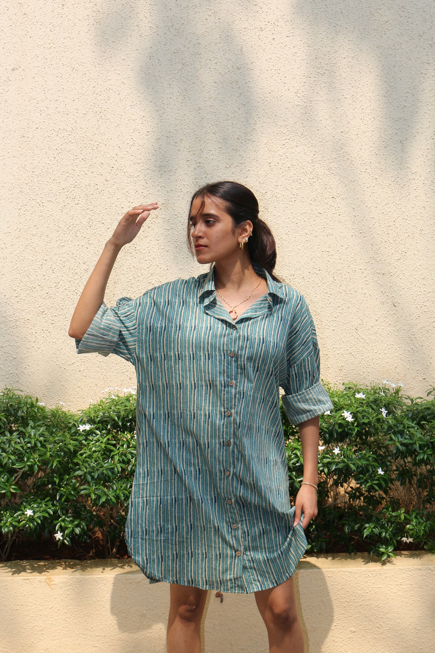 FREE SIZE Ayesha Cotton Shirt Dress