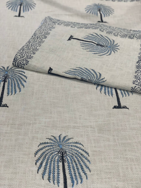 Palm Trees Cotton Jute Bedcover