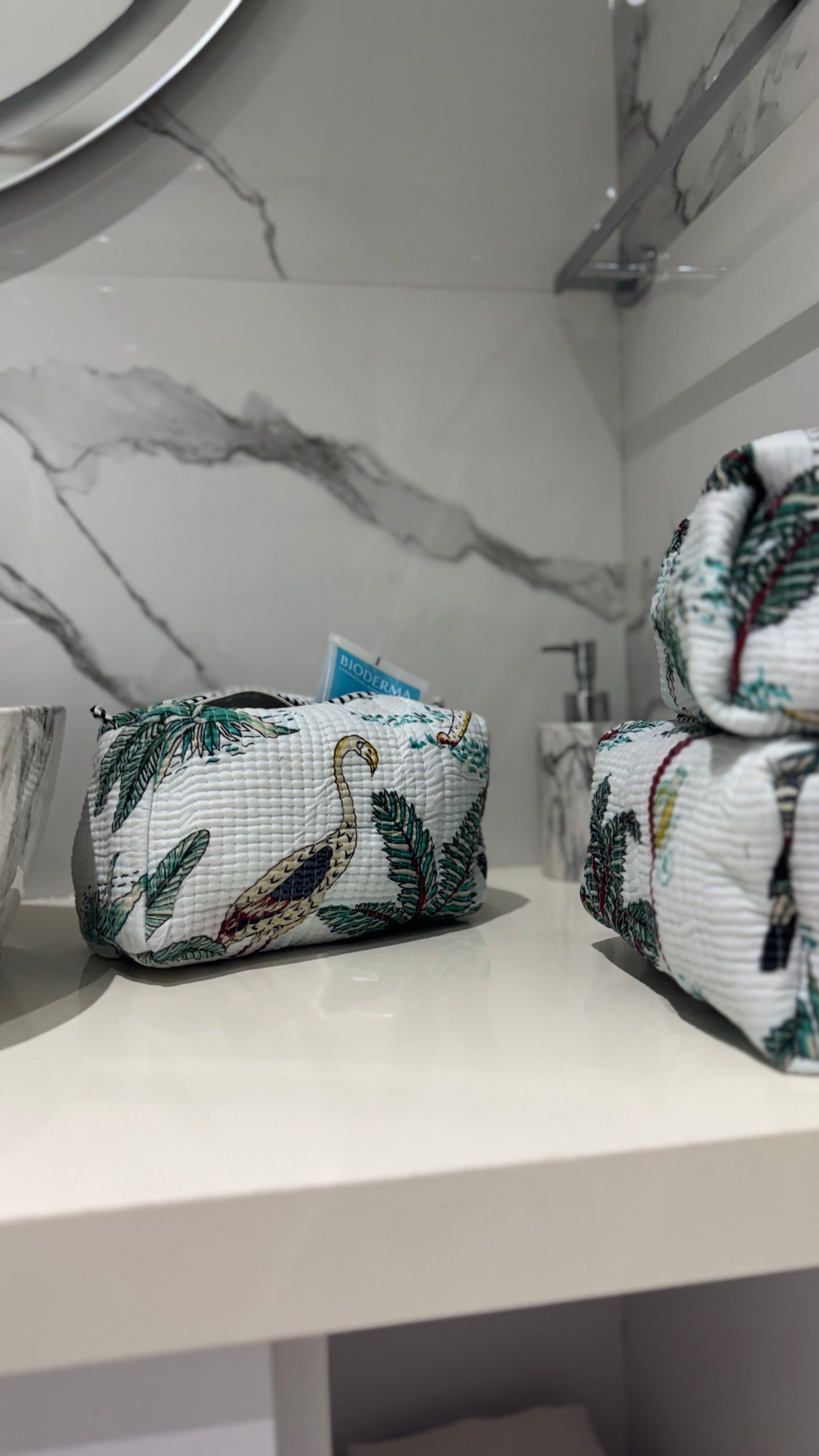 White Jungle Pouch Set (set of 3)