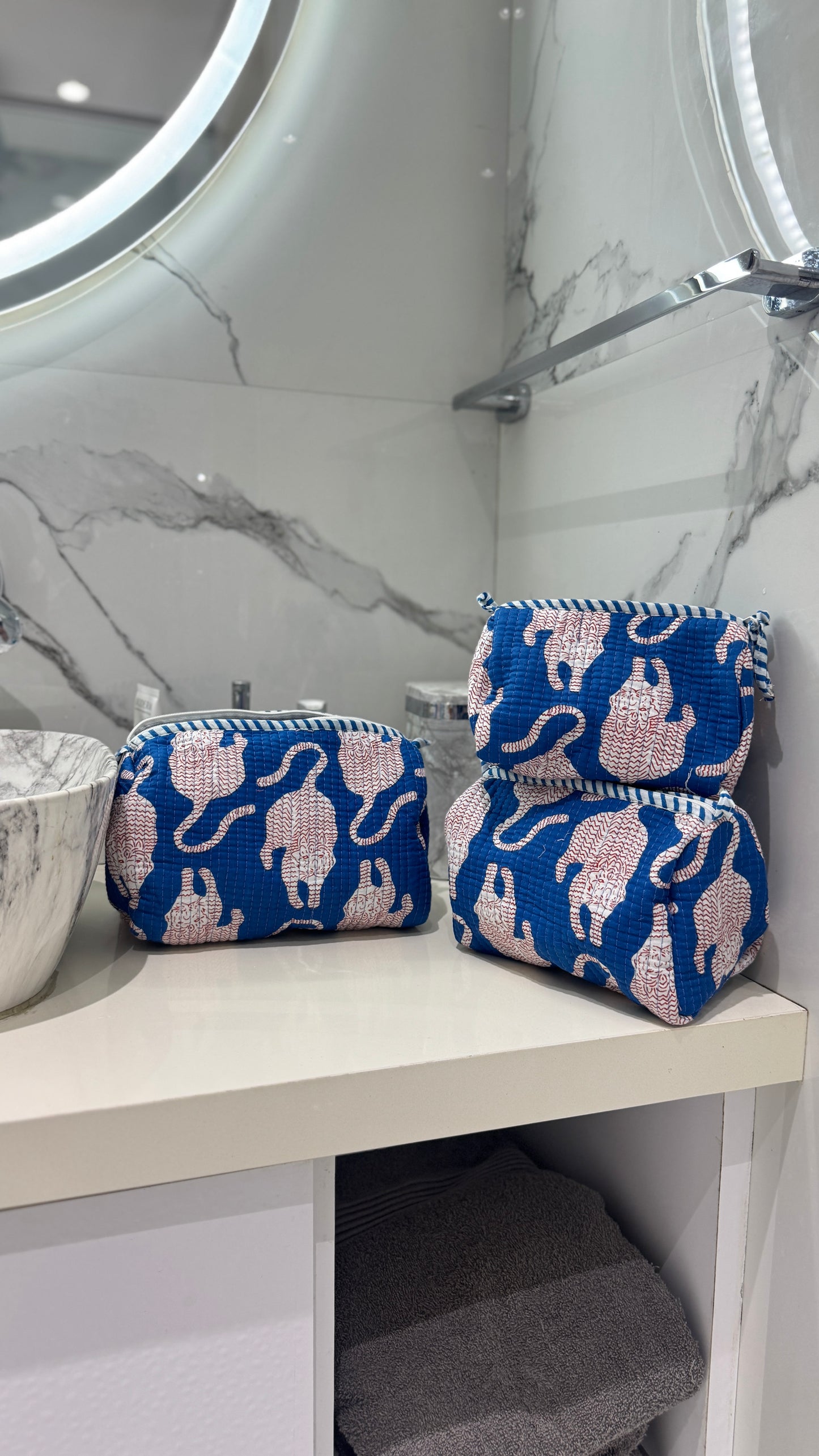 Blue Animal Pouch Set (set of 3)
