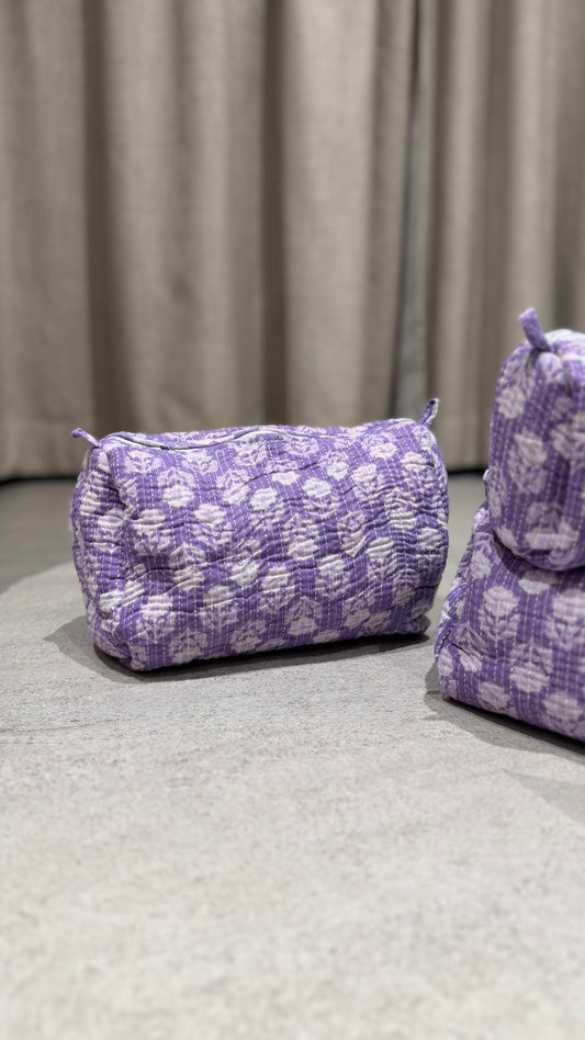 Purple Motif Pouch Set (set of 3)