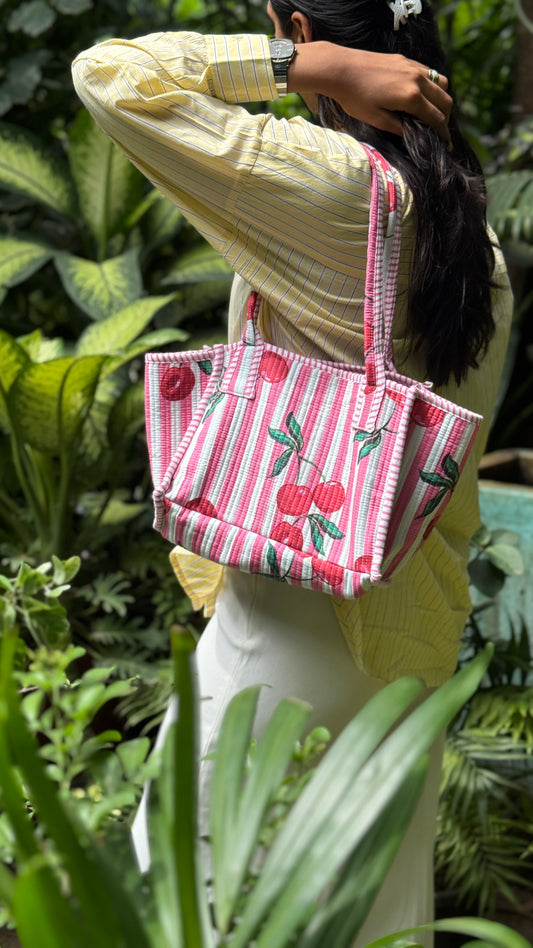 Cherry Pink Tokree Tote Bag