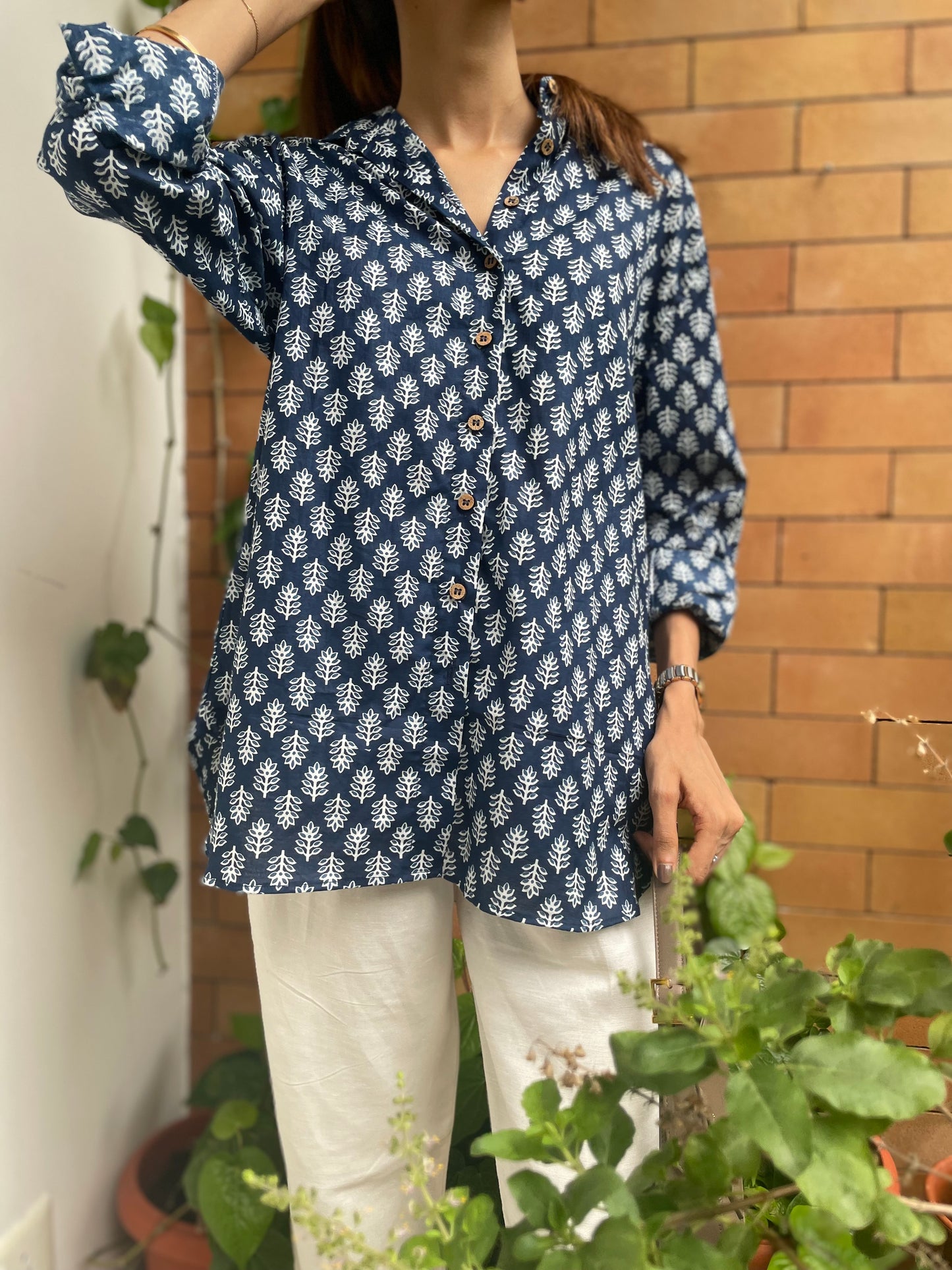 Indigo Cotton Shirt