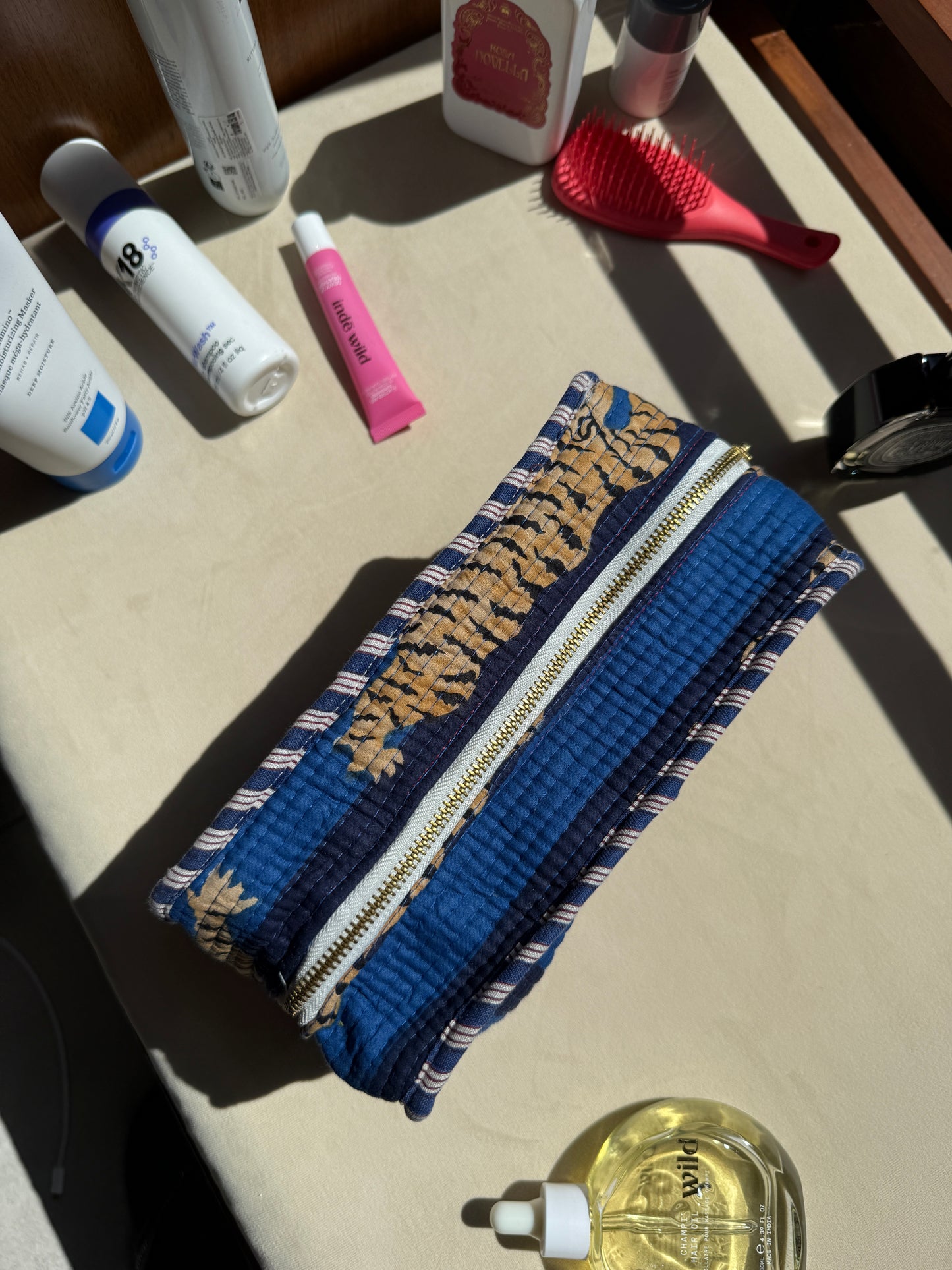 Navy Tiger Large Pouch