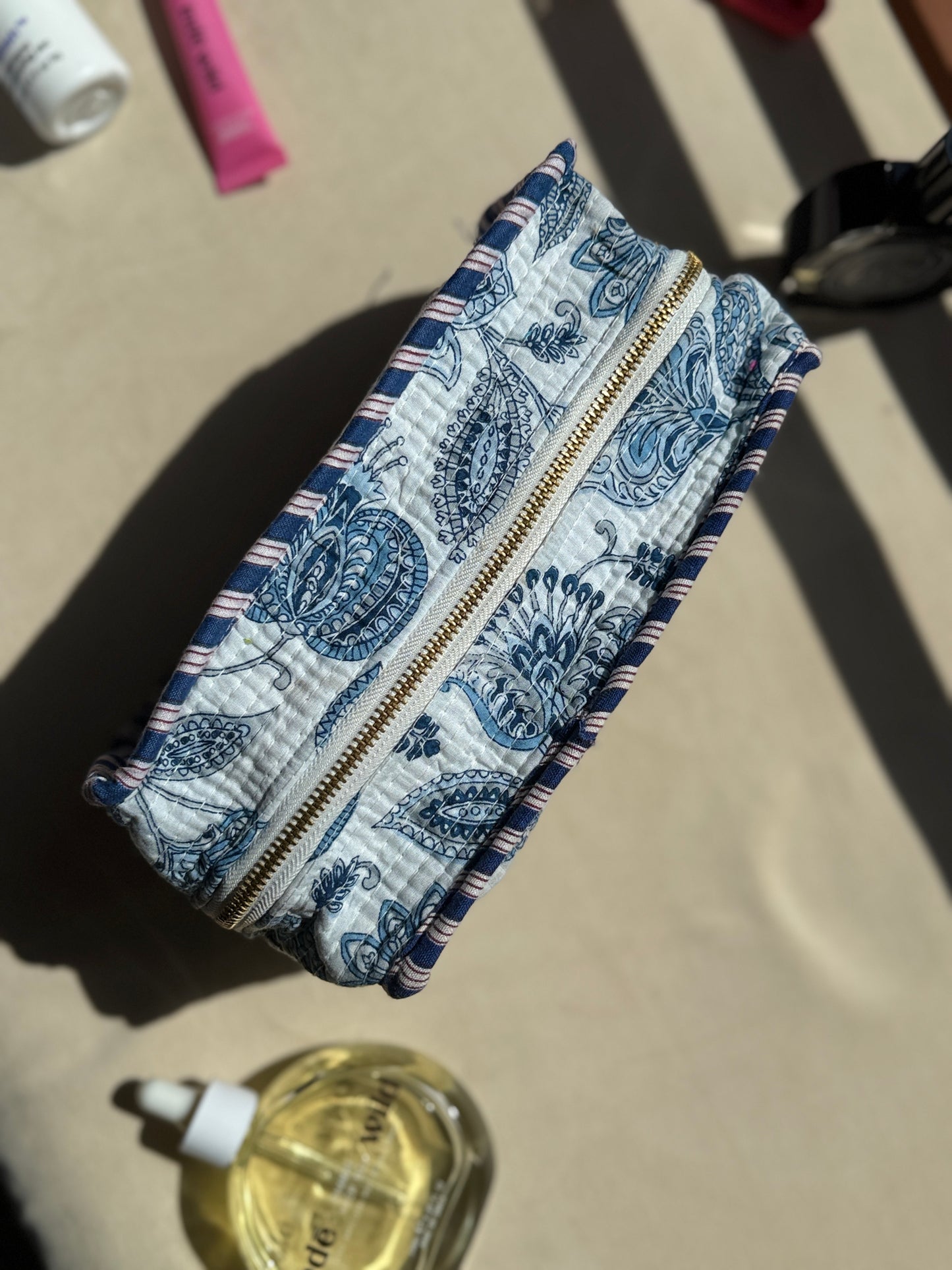 Blue & White Large Pouch