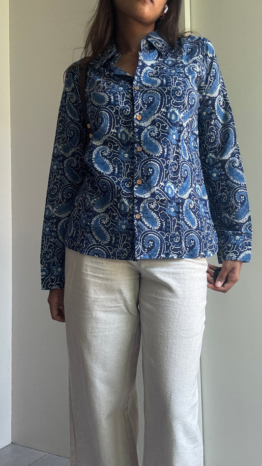 Blue Keri Cotton Shirt