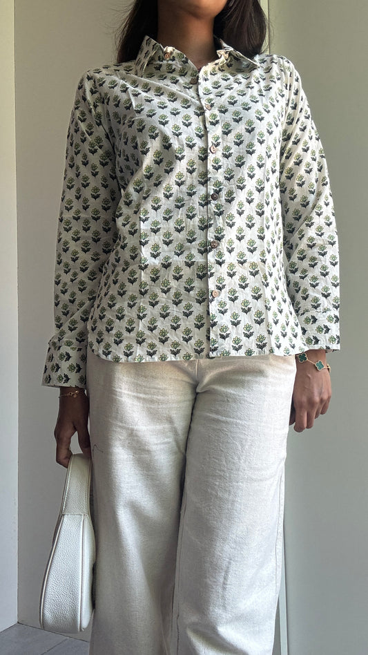 Green Leaf Cotton Shirt