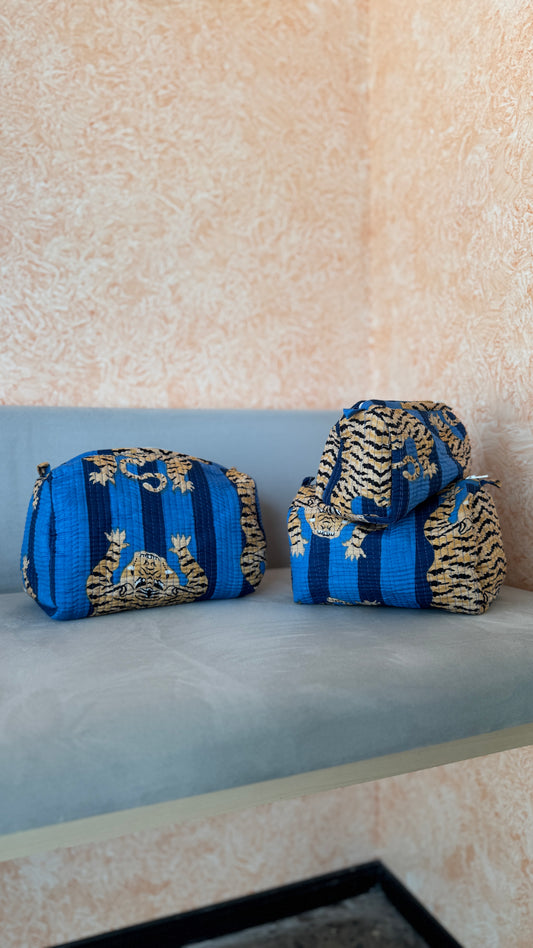 Blue Tiger Pouch Set (set of 3)