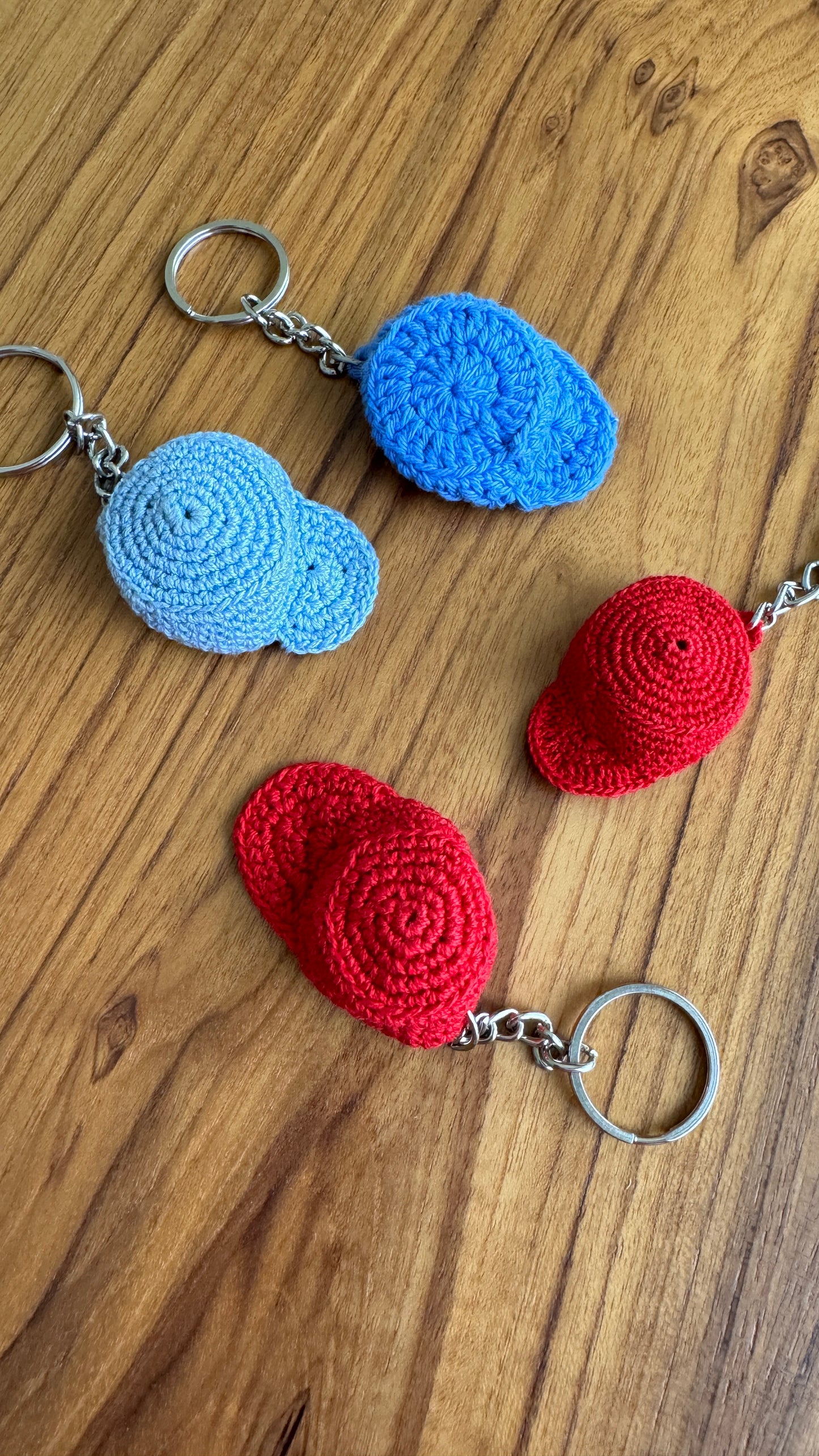 Blue & Red Cap Keychain (4 pieces)