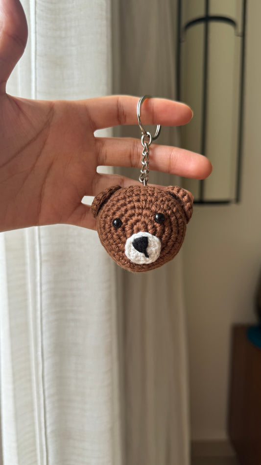 Dark Brown Teddy Keychain