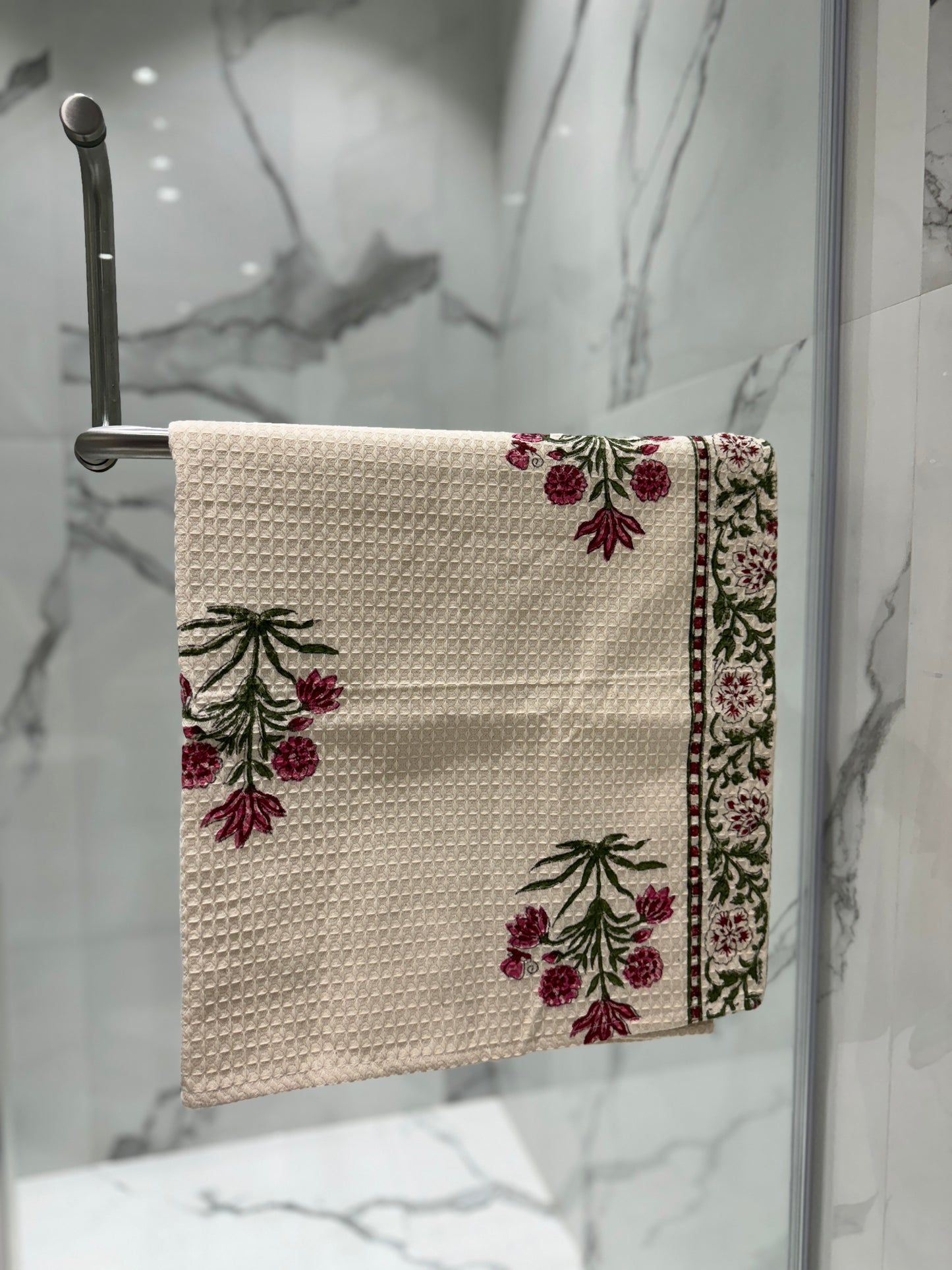 Phool Motif Bath Towel