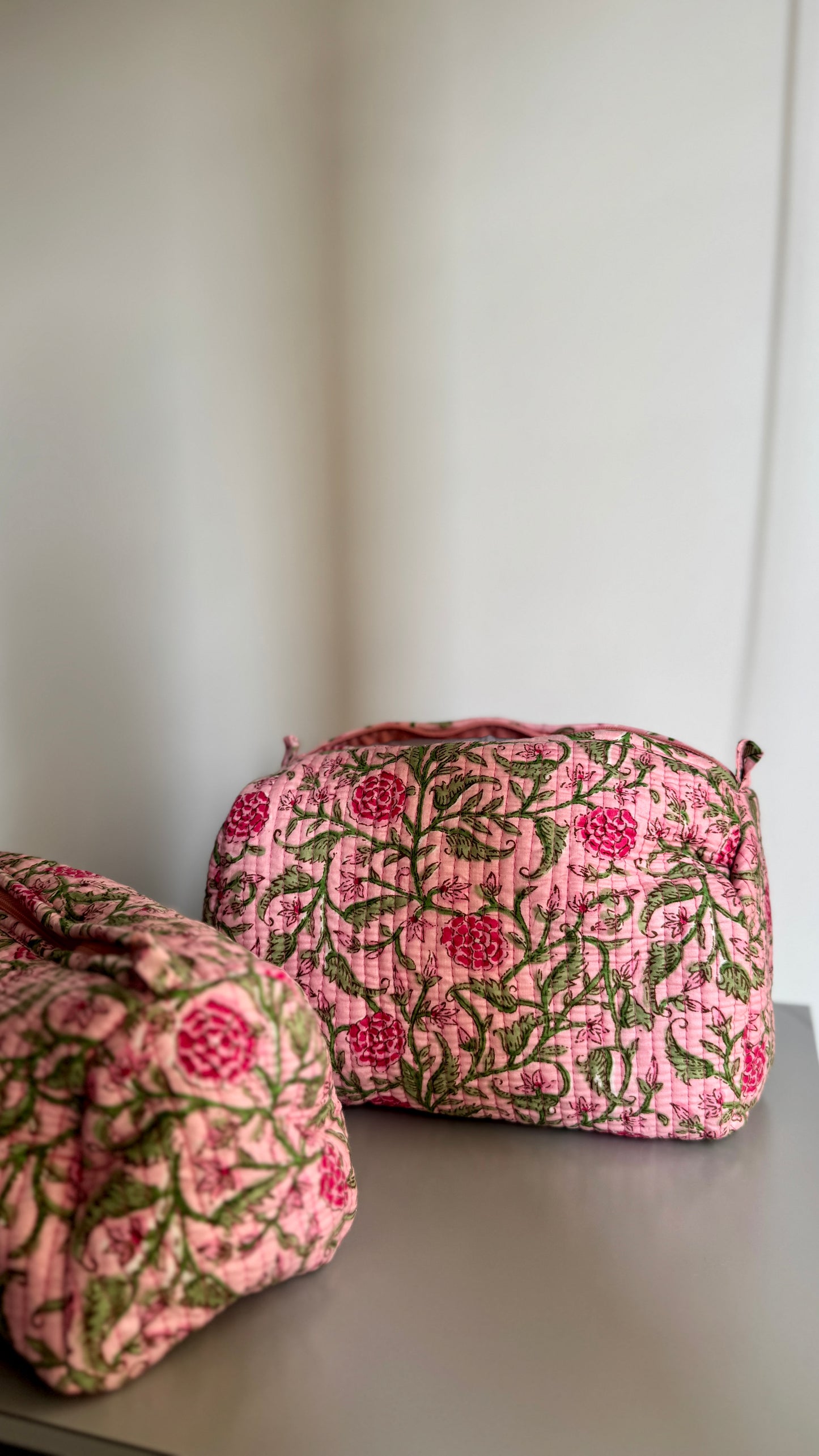 Pink Bloom Pouch Set (set of 3)