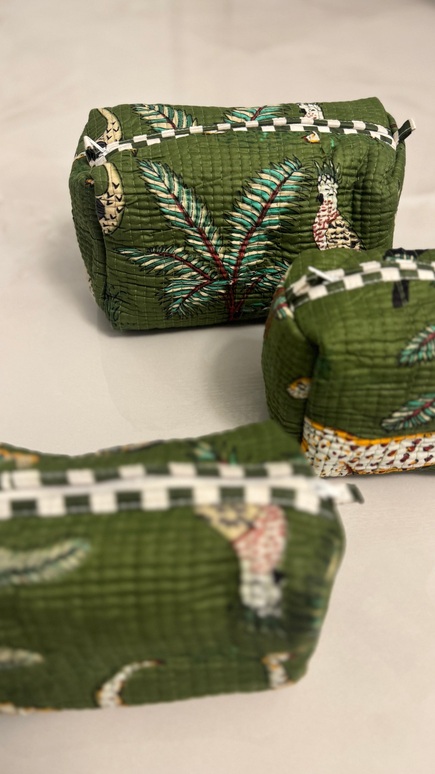 Green Jungle Pouch Set (set of 3)