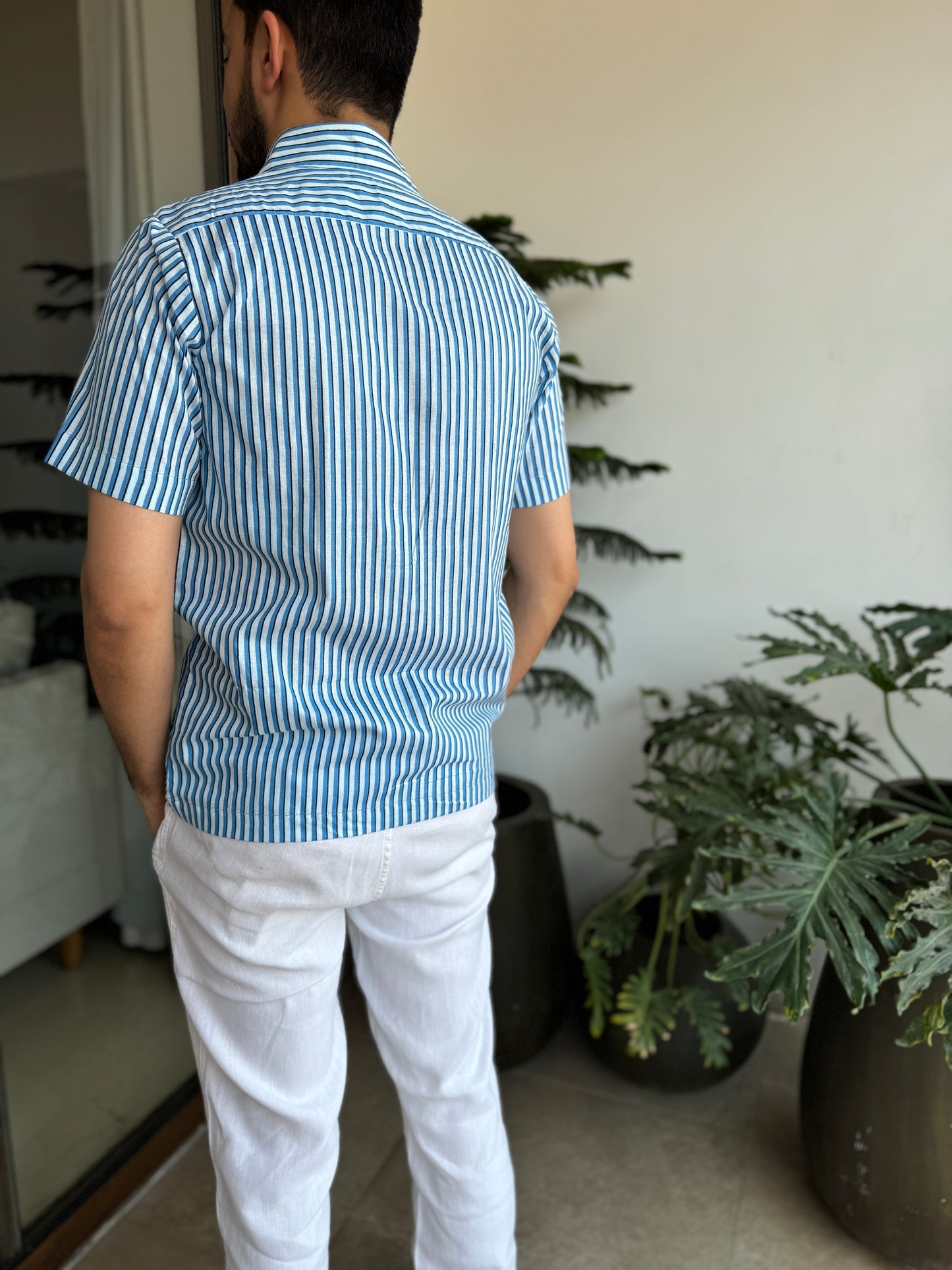 Holiday Blue Cotton Shirt