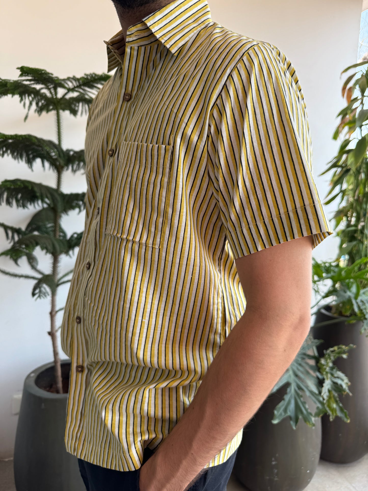 Holiday Mustard Cotton Shirt