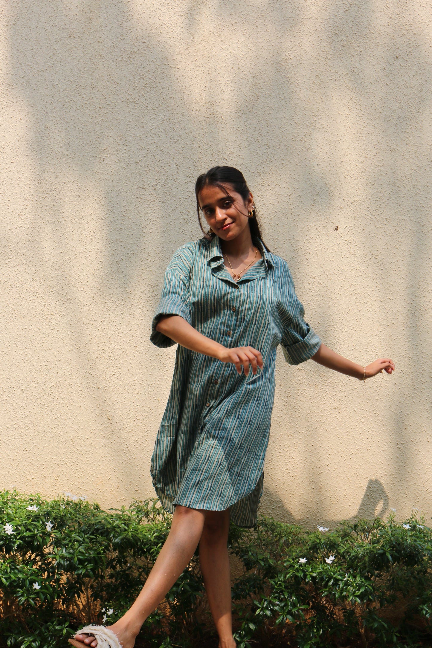 FREE SIZE Ayesha Cotton Shirt Dress