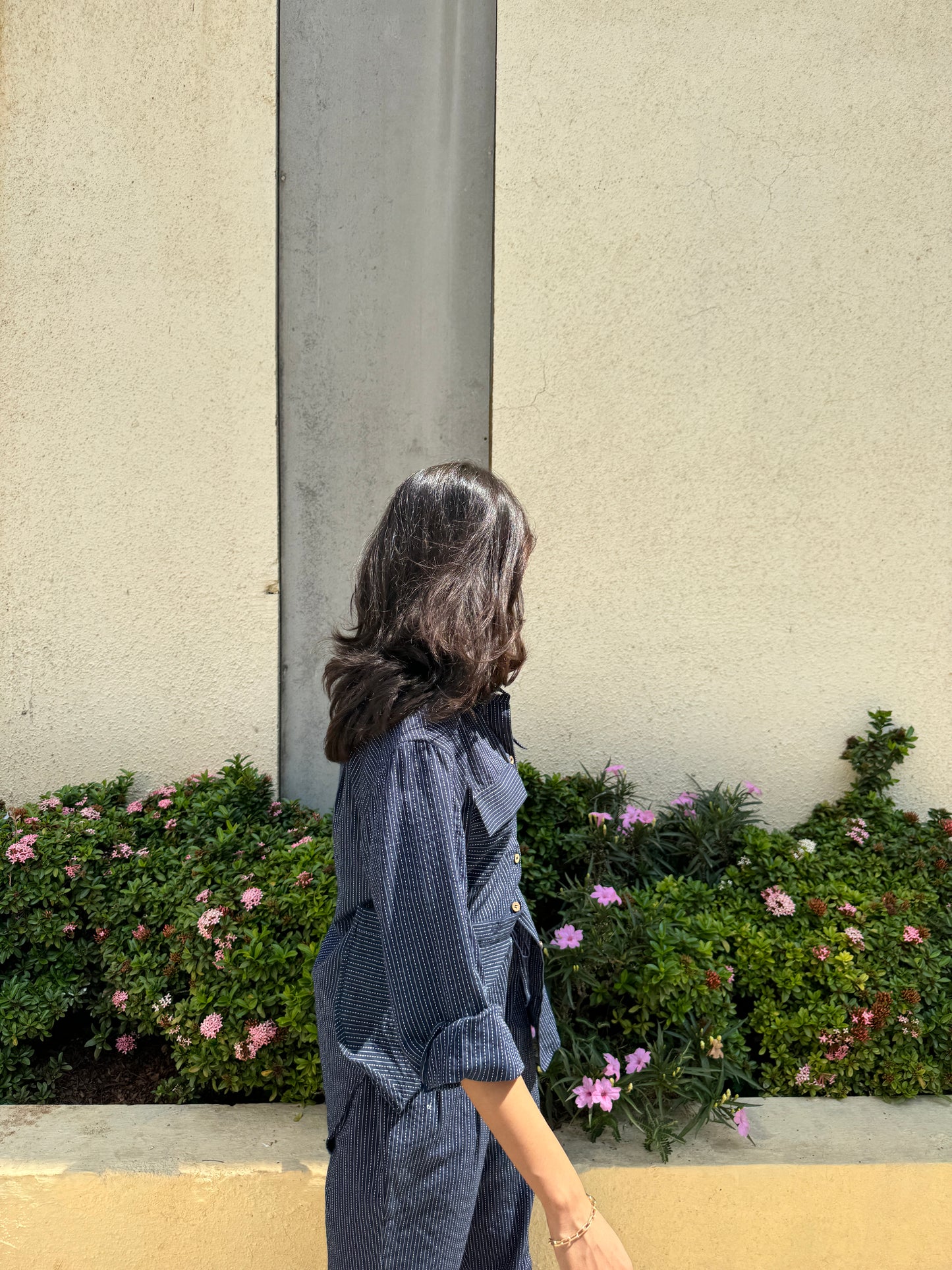 Striped Navy Cotton Shirt