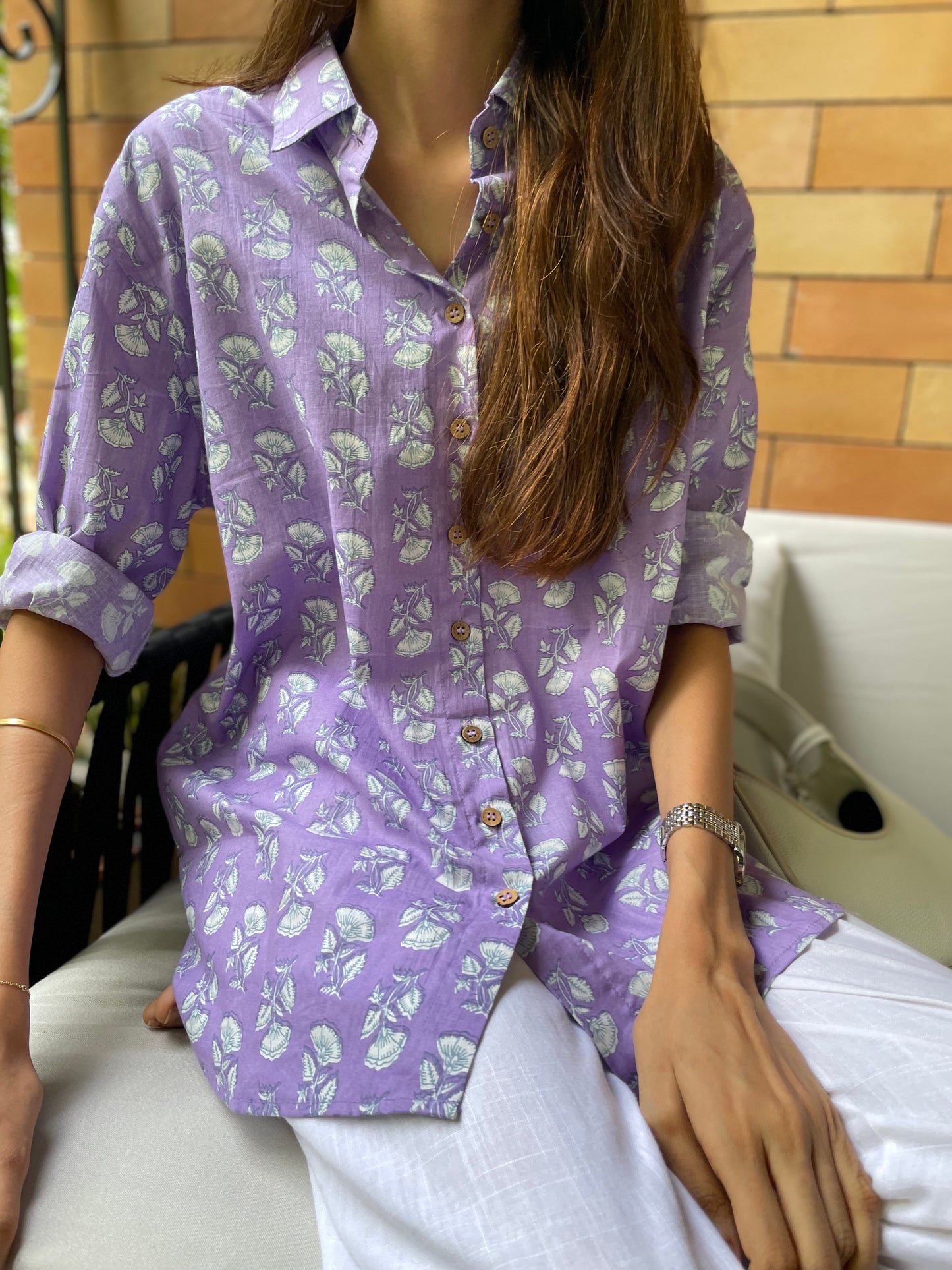 Lavender Cotton Shirt