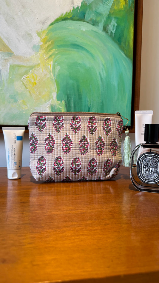 Beige Hand Block Pouch