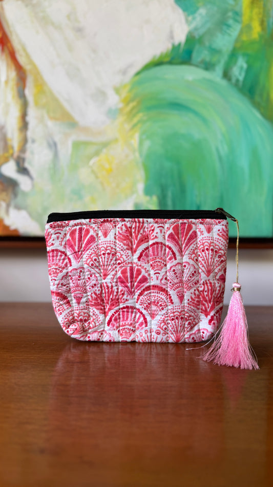 Pink Hand Block Pouch