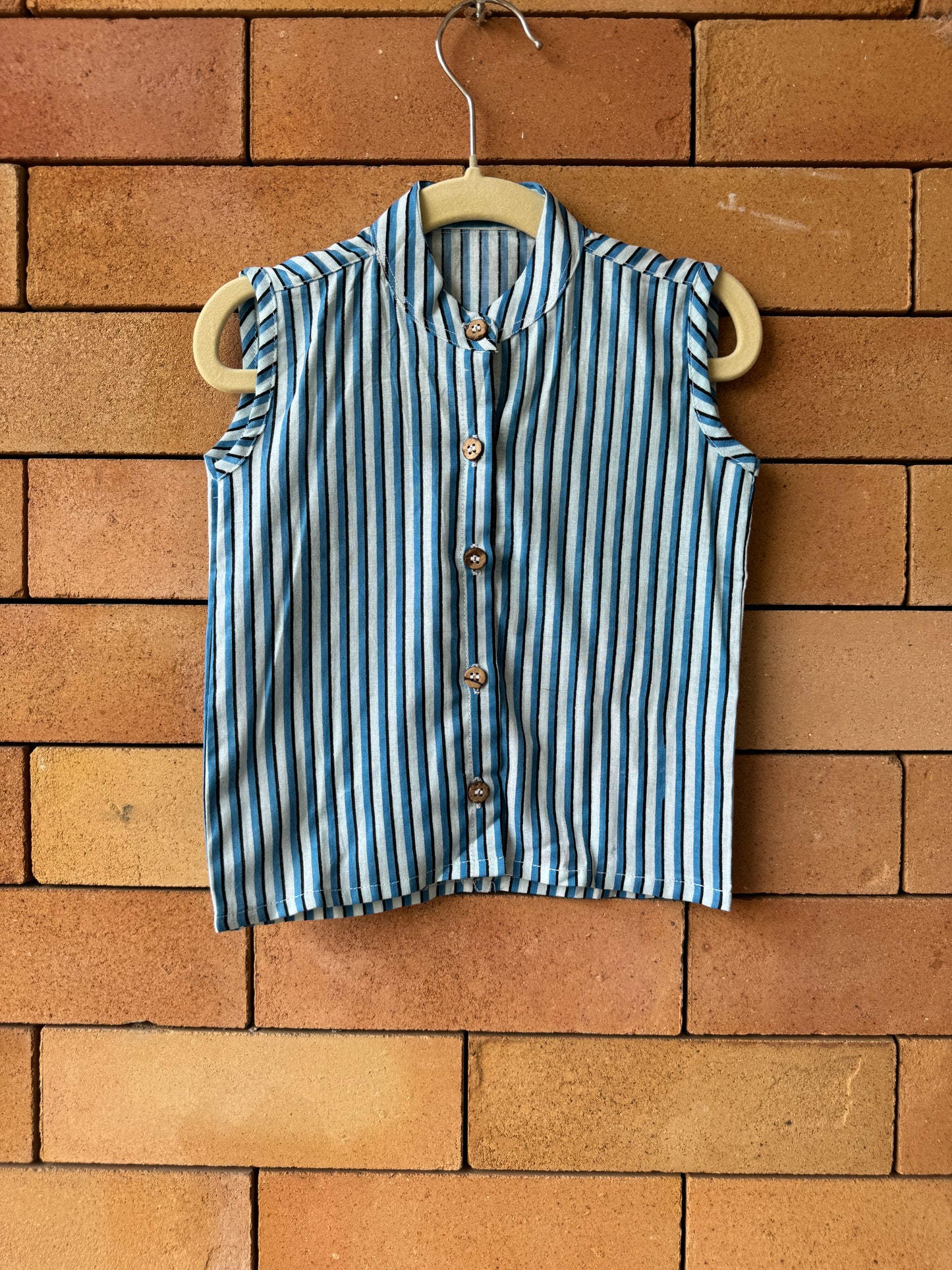 Riley Cotton Baby Top (Blue)