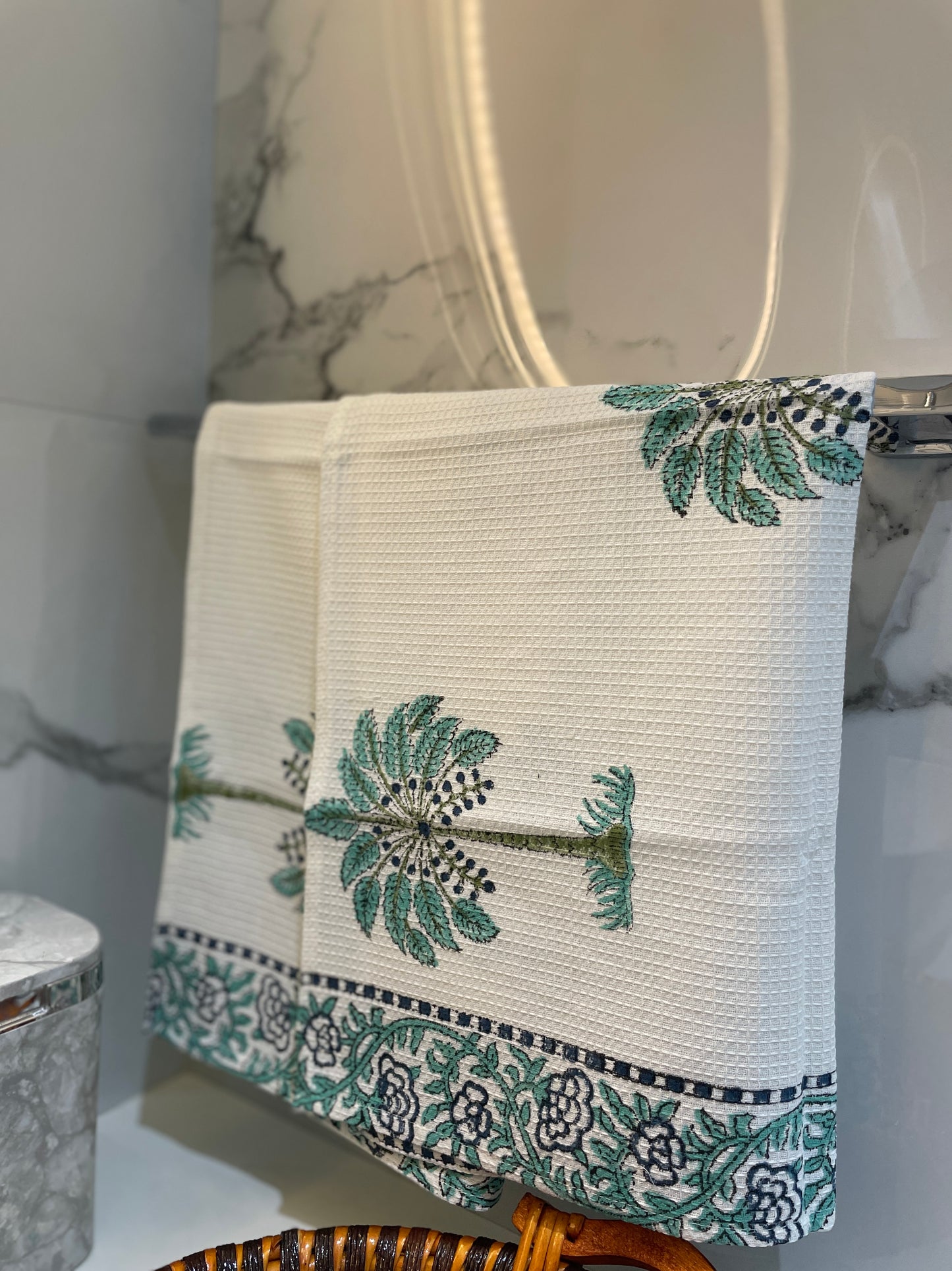 Sea Palm Trees Bath and Hand Towel Set