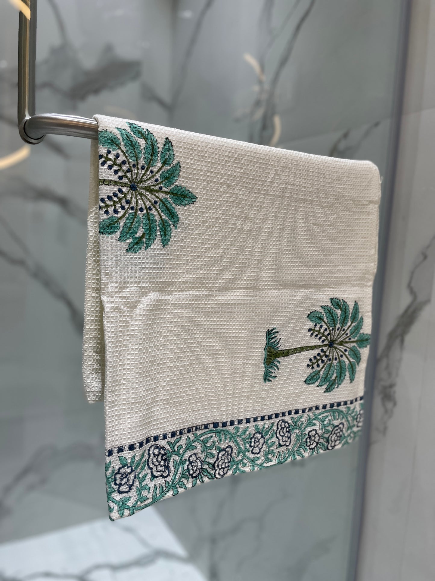 Sea Palm Trees Bath and Hand Towel Set