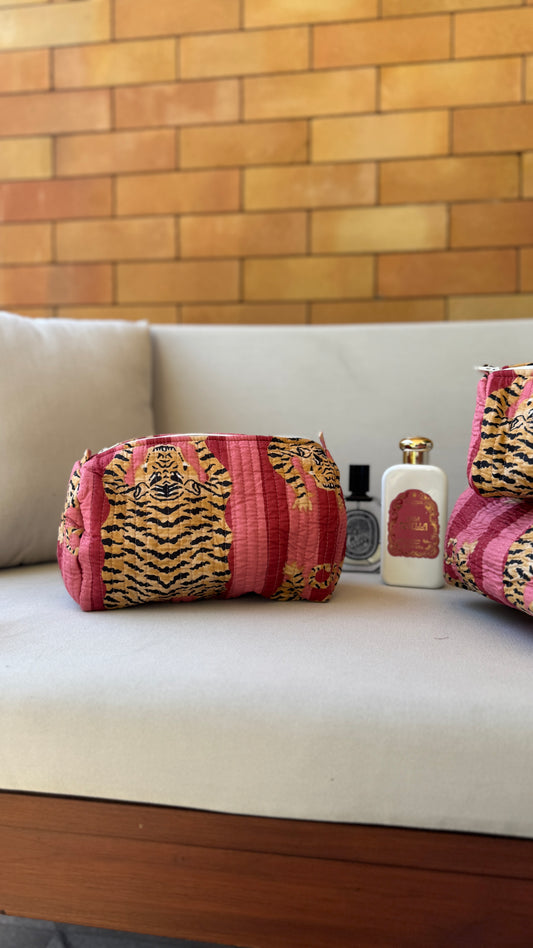 Rust and Red Tiger Pouch Set (set of 3)