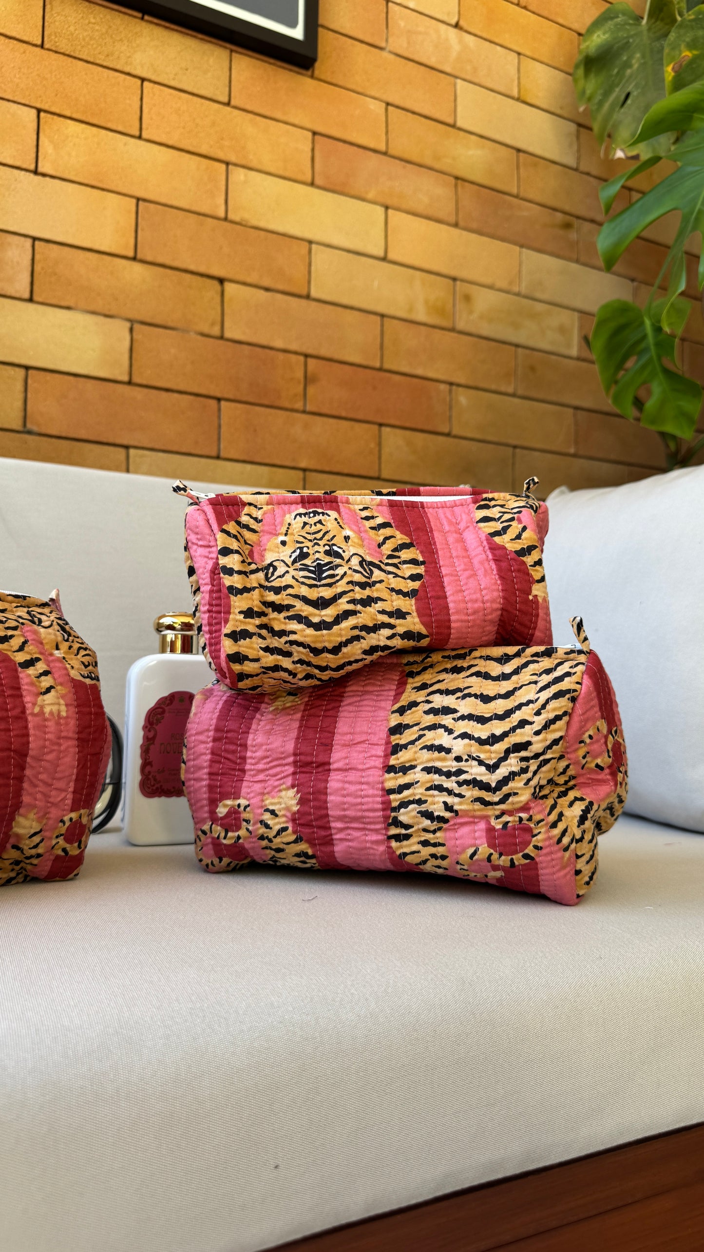 Rust and Red Tiger Pouch Set (set of 3)