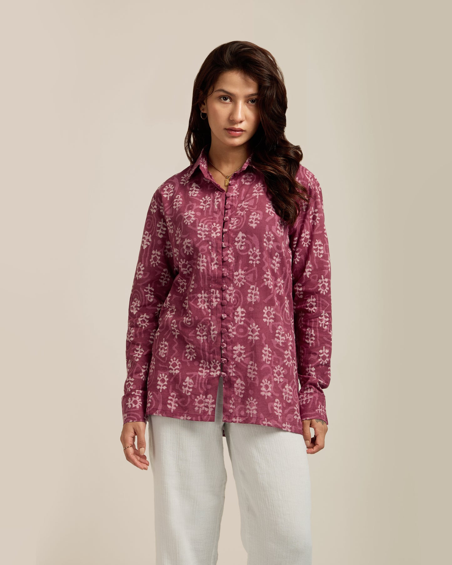 Ruby Pink Cotton Shirt