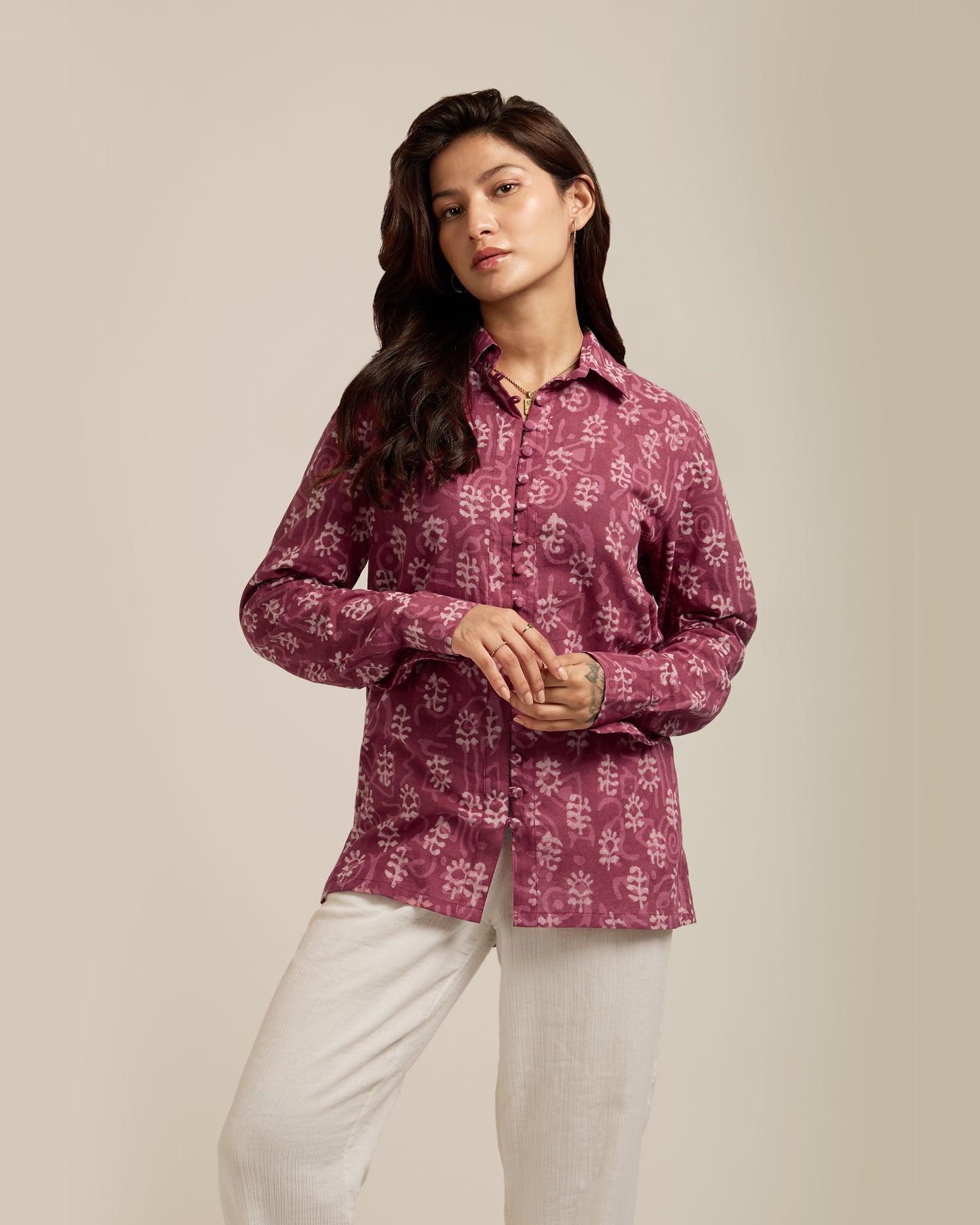 Ruby Pink Cotton Shirt