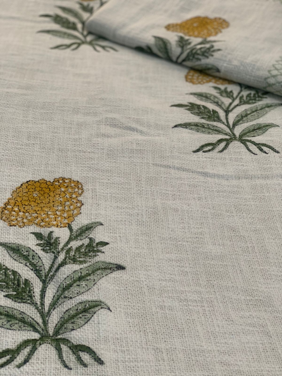 Marigold Cotton Jute Bedcover