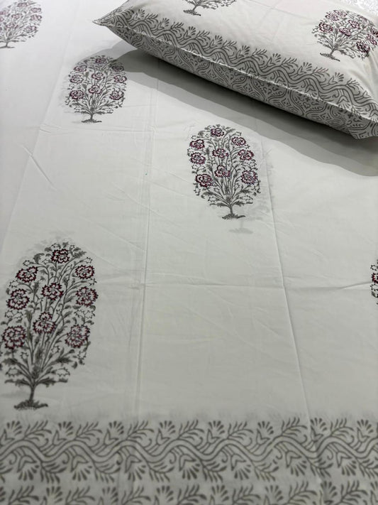 Tree Motif Cotton Bedsheet