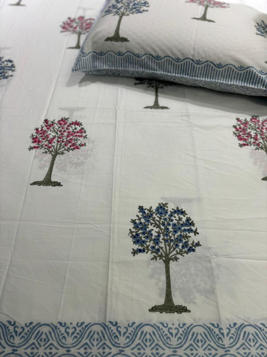 Sakura Motif Cotton Bedsheet