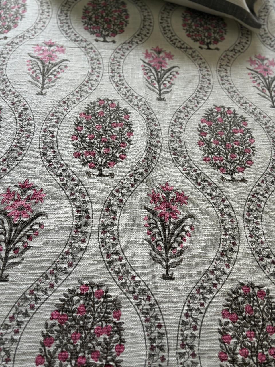 Floral & Pomegranate Cotton Jute Bedcover