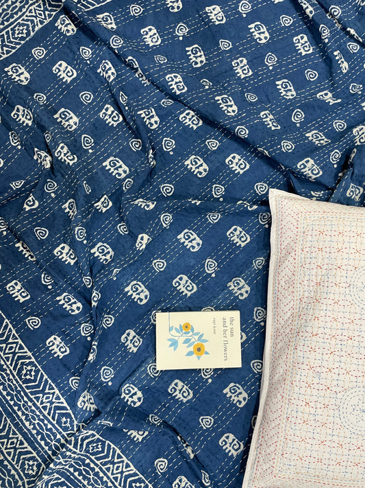 Aarvi Kantha Bedcover