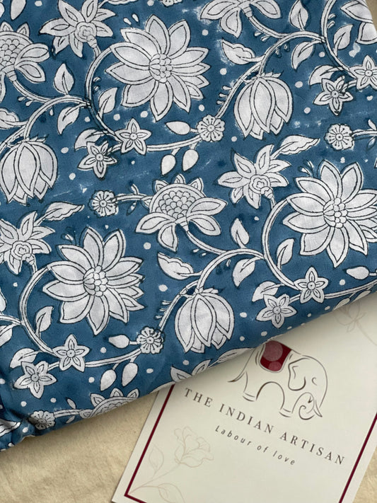 Powder Blue Floral Fabric